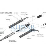 Carcasa completa acero jeringa dental Luzzani Minimate recta