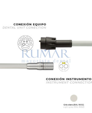 MANGUERA-TURBINA-MIDWEST-4-SIN-LUZ-6-ORIFICIOS-PARA-SIRONA-GRIS-CLARO-0020-MARCA