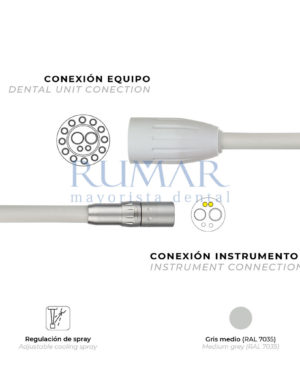 MANGUERA-TURBINA-MIDWEST-4-SIN-LUZ-6-ORIFICIOS-PARA-KAVO-GRIS-MEDIO-REGULACION-SPRAY-0018-MARCA