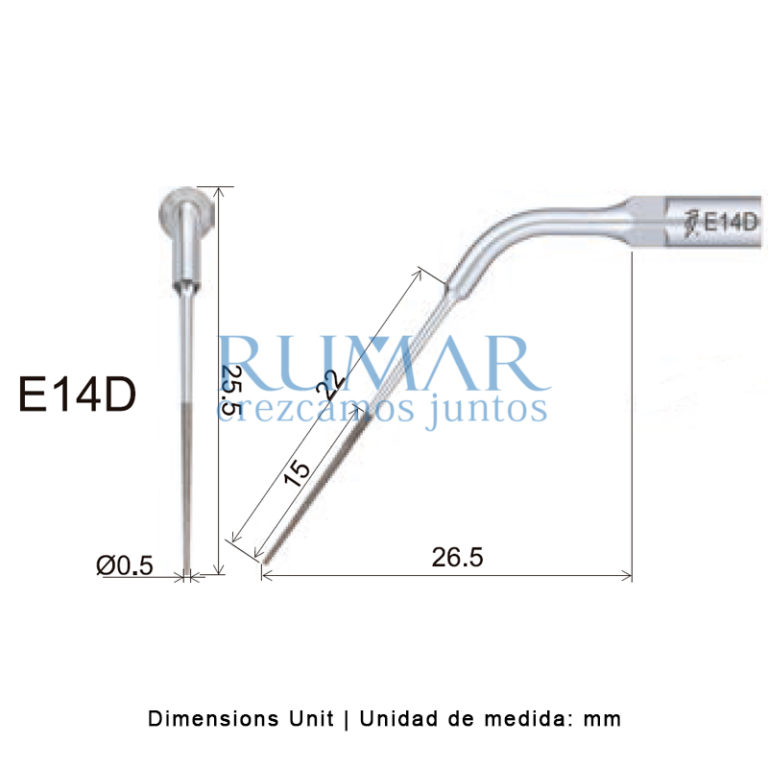 Woodpecker ED14 ultrasonic tip compatible Satelec, Endo • RUMAR