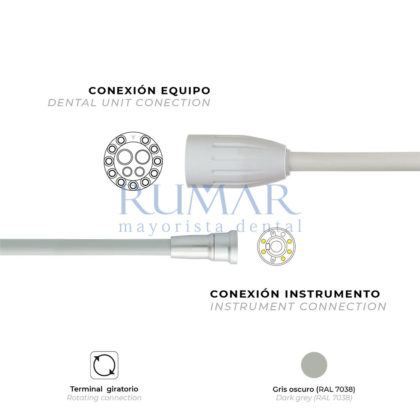 MANGUERA-PARA-MICROMOTOR-CEFLA-IMMRL-IMMR-STERN-WEBER-IXR3L-IXR3-CASTELLINI-HANDY-POWER-HANDY-POWER-LED-CONECTOR-CEFLA-GRIS-OSCURO-TERMINAL-GIRATORIO-0096-MARCA