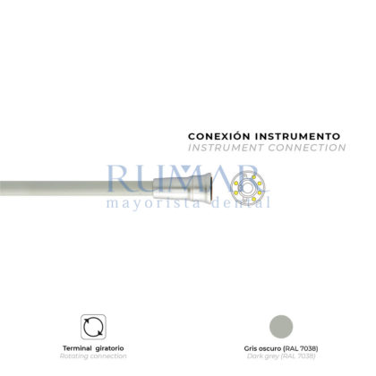 MANGUERA-PARA-MICROMOTOR-CEFLA-IMMS-STERN-WEBER-IXS4-CASTELLINI-IMPLANTOR-LED-CONEXION-ABIERTA-OPEN-END-GRIS-OSCURO-TERMINAL-GIRATORIO-0092-MARCA